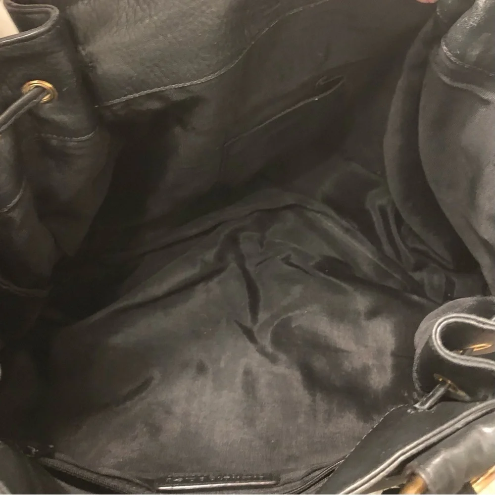 Bloomingdale's Large Double Tasseled Black Hobo Bag